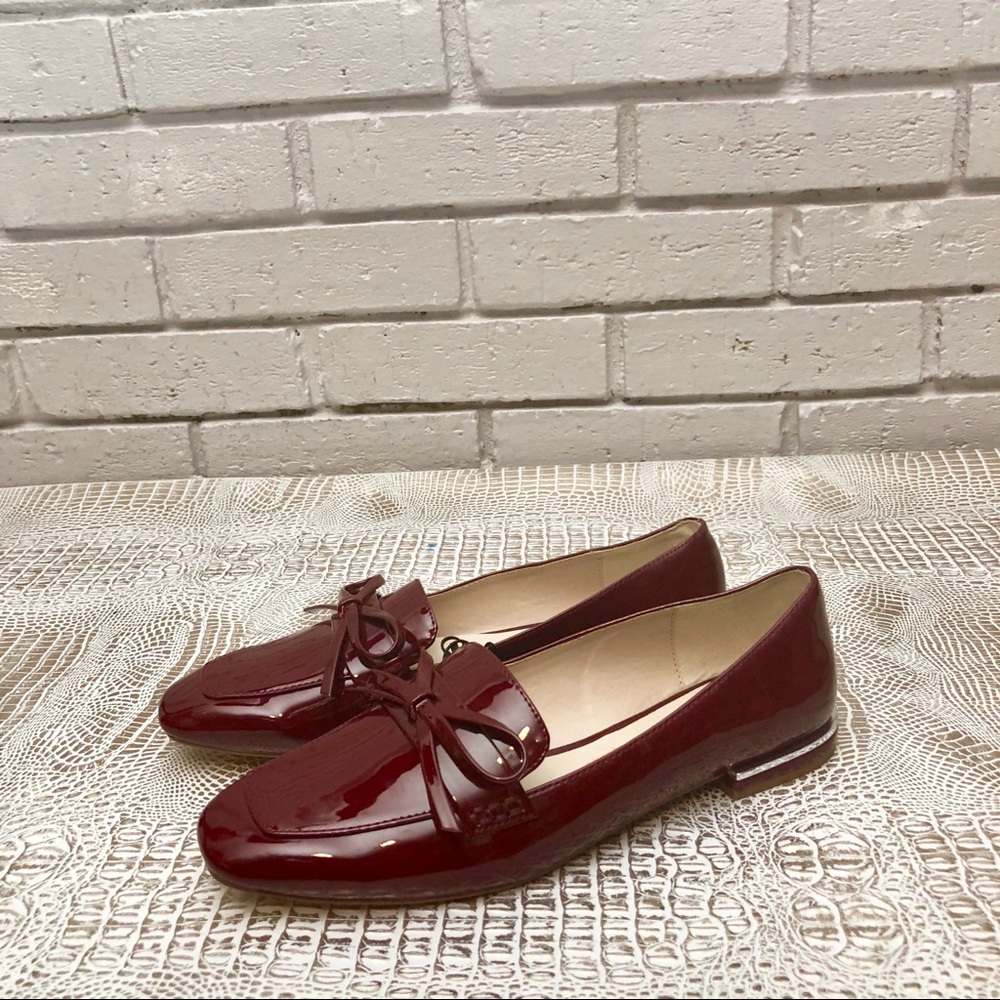 Zara Red Women’s Faux Patent Leather Loafers